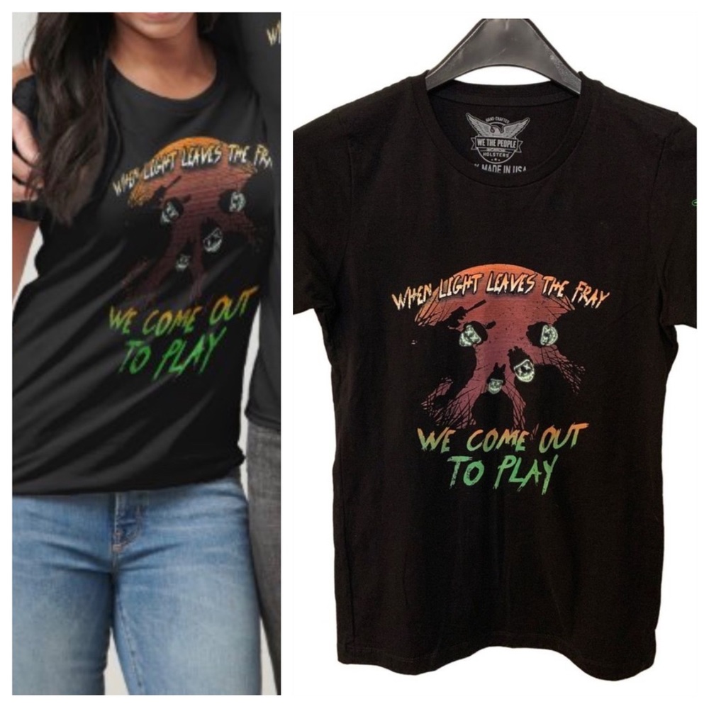 We the People | Black Short Sleeve Graphic American Made Size Small Halloween